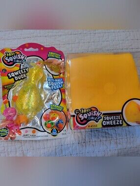 JUMBO Squeezy Squishy Cheese With Squeezy Glitter Duck